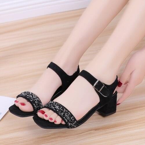 Fashion Sequins Summer Shoes WomenS Wedge Sandals Dress 2021 Heeled Sandals Woman Shoes Big Size 34 35 36 37 38 39 41 42 43 44