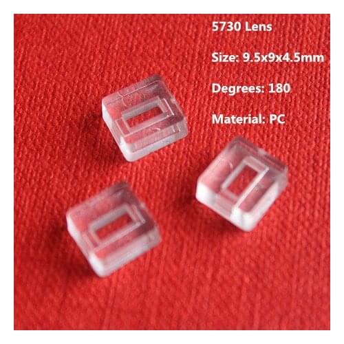 10 pcs Square shape 5730 SMD plano lens 9.5x9x4.5mm degrees 180