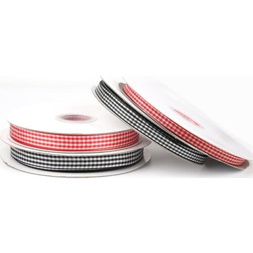 10Yards/Roll Red/Black Plaid Webbing Ribbon Gift Wrapping Decoration Tapes For DIY Sewing Clothing Decor Accessories