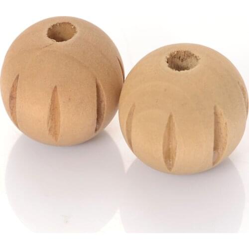 20 Pcs Painted Round Finished Wooden Beads 24mm Stripe Round Wood Beads Spacer Beads Perles En Bios Diy Handmade Jewelry Making