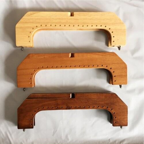 25cm Screw Wooden Purse Frame Bag Hanger Diy Bag Wood Frame Handmade Bag Parts Screw Hole Metal Hook For Shoulder Bag