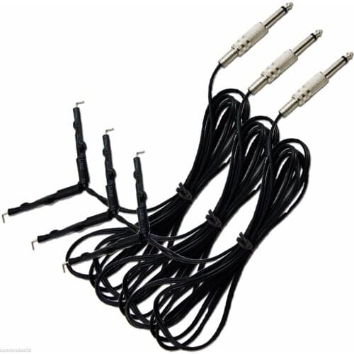 3PCS Black Flexible Tattoo Power 6 Ft Clip Cord For Machine Gun Kit Set Supply