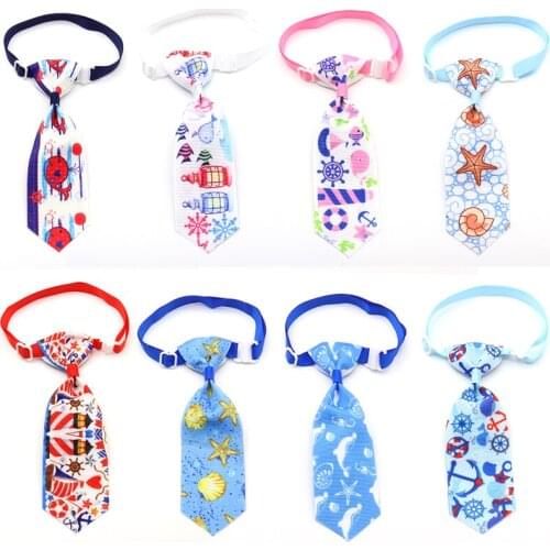 30/50 Pcs Ocean Dog Accessories for Small Dogs Bow Ties Necktie Anchor Design Pet Supplies Puppy Dog Necktie Bow Ties Grooming