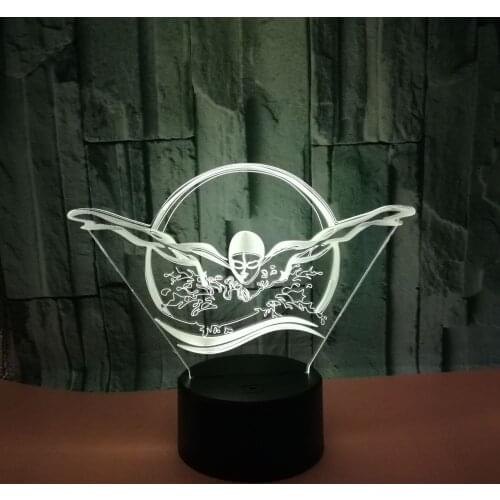 Swimming 3d Night Lamp Gift Customized 7 Color Change 3d Table Lamp Childrens Toys Childrens Room Decoration 3d Night Light