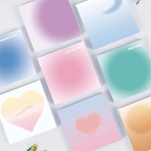 Yisuremia New 50 Sheets Gradual Color N Times Memo Sticky Notes Self Adhesive Index Sticker Label Bookmark Kawaii Stationery