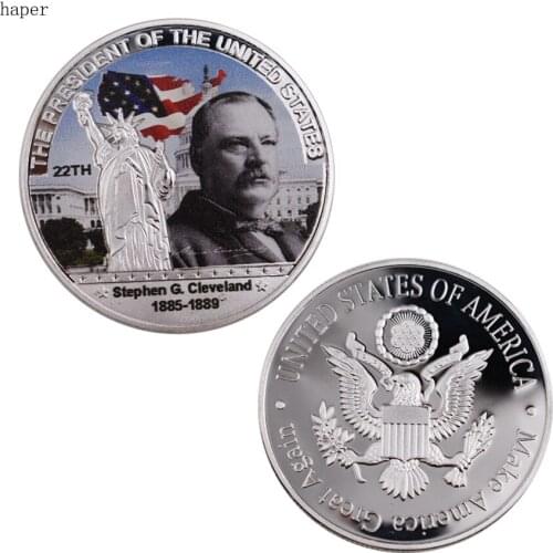 American Silver Coin US 22th Stephen G. Cleveland Commemorative Metal Coin Art Ornament for Human Collection