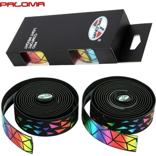 Road Bike Bicycle Handlebar Tape Cycling Bar Tape Rainbow Handlebar Tap EVA PU Cycling Damping Anti-Vibration Wrap w/ 2 Bar Plug