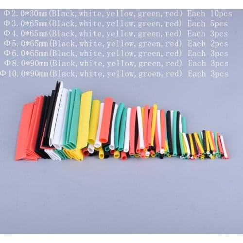 Free shipping 140pcs colours Polyolefin Shrinking Assorted 2:1 Heat Shrink Tube Wire Cable Insulated Sleeving Tubing Set