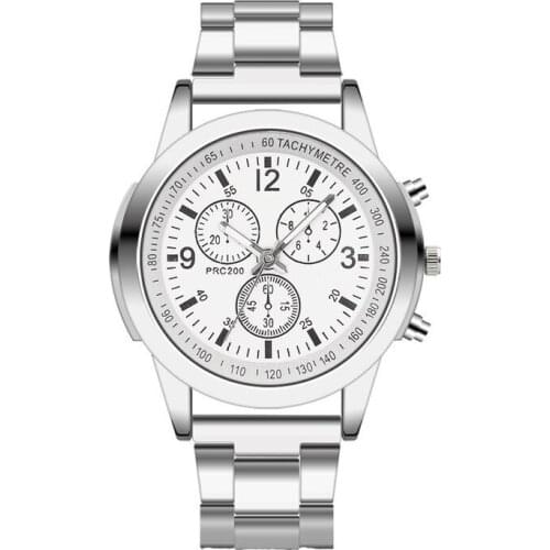 Hot Sale Blue Glass Stainless Steel Sport Simple Quartz Hour Analog Wrist Watch Men Male Watch Men Wristwatch Gift