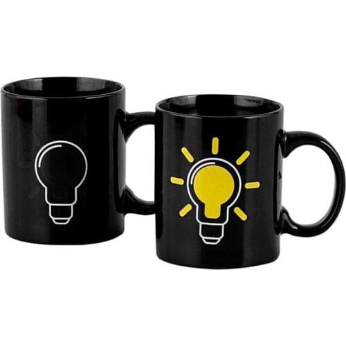 Charging Colour Christmas Cup Holiday Gift Light Bulb Ceramics Discoloration Cup Creative Mug Ceramic Milk Mugs