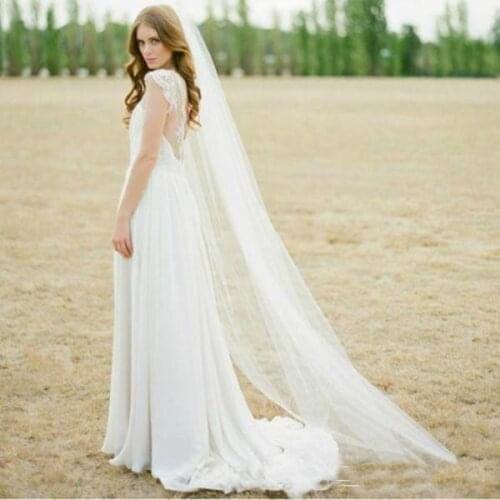 High Quality Hot Sale Ivory White Two Meters Long Tulle Wedding Accessories Bridal Veils With Comb