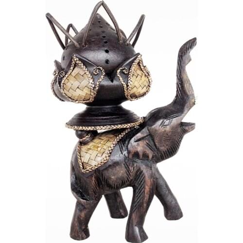 Incense Burner Home Indoor Tower Incense Burner Solid Wood Elephant Living Room Decorations Ornaments