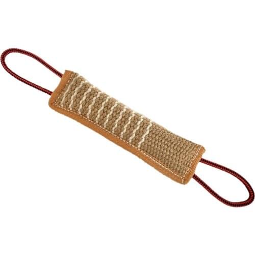 LXAF Dog Bite Tug Toy Durable Pull Toy with 2 Strong Handles Teeth Healthy Tough Jute Pillow for Puppy Training Interactive