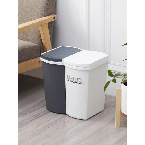 Japanese Household Sorting Trash Can Press Dry Wet Separation Living Room Kitchen with A Large Trash Basket Cover