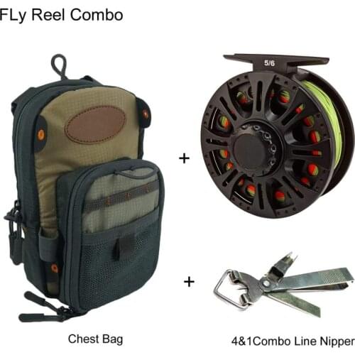 Aventik Fly Fishing Reel Kits And Bag Combo Center Drag System Graphite Large Arbor Reel