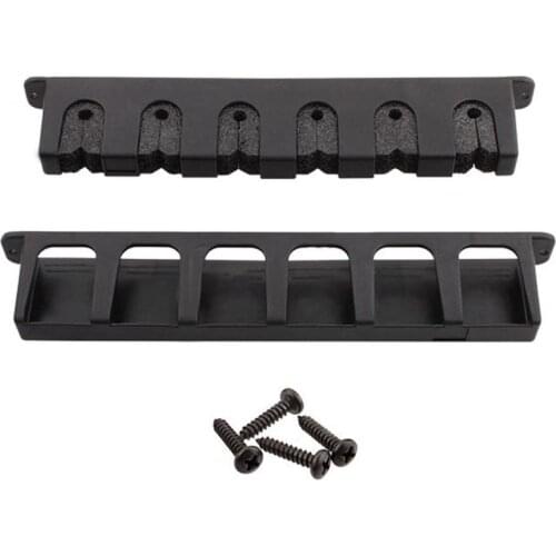 Wall-Mounted Horizontal Rod Rack Black Six-Hole Fishing Holder Fishing Rod Display Bracket 6 Hole Position Fishing Rod Bracket