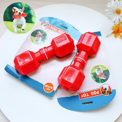 The New Pet Toy Bite Resistant Teddy Bichon Chihuahua Leisure Toy Vocal Red Dumbbell Interactive Training Dog Toy