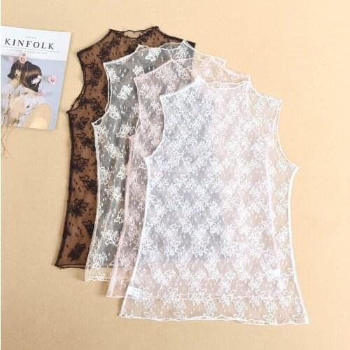 New Spring Lace Floral Fake Collars for Women Shirt Detachable Collars Mesh Sweater Decorative Sleeveless False Collars