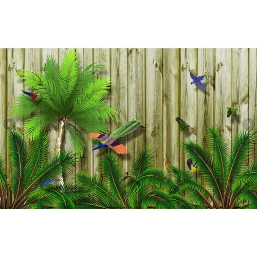 Custom wallpaper bedroom decoration tropical bird forest Southeast Asia background wallpaper 3d wallpaper mural wallpaer