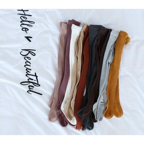Autumn winter 2019 fashion girls cotton pantynose baby girls solid color skinny all-match long Stockings children panty-hose