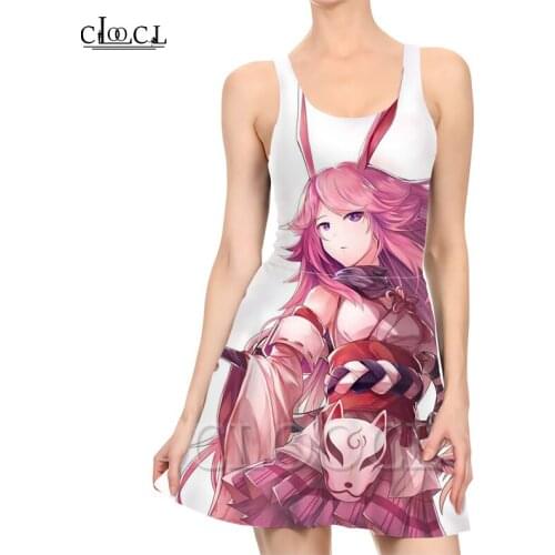 CLOOCL Japanese Anime Honkai Impact 3rd 3D Print Harajuku Gown Palm Tree Sun Leisure Party Sexy Fashion Summer Woman Hip Dress