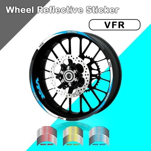 Strips Motorcycle Wheel Tire Stickers Car Reflective Rim Tape Motorbike Bicycle Auto Decals FOR HONDA VFR800 VFR1000