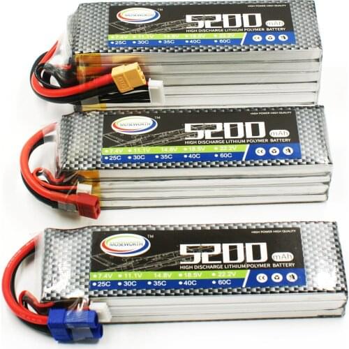 【Sales Promotion】 RC LiPo Battery 2S 3S 4S 5S 6S 5200mAh 60C Lithium Iron PhosphateFor RC Helicopter Aircraft Airplane Drone Car