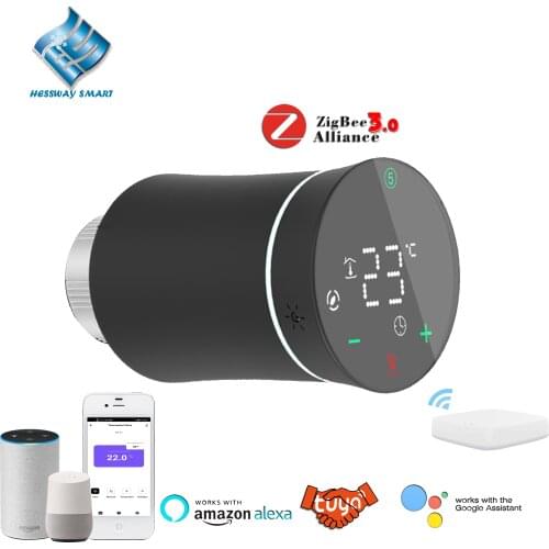 Temperature Memory Thermal Relief Valve Thermostat Zigbee for Radiator Actuator Programmable Battery Work with Alexa Google Home