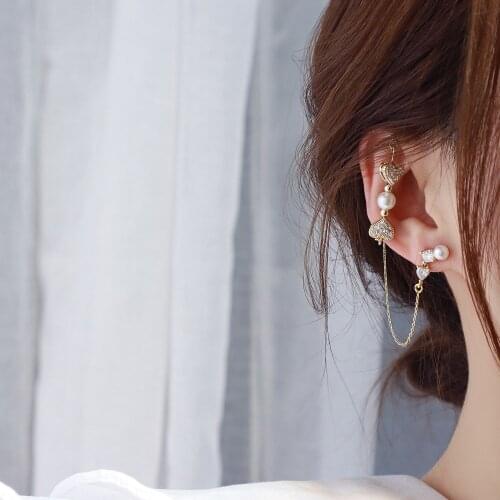 Korea Fashion Jewelry 925 Silver Needle 14K Real Gold Earrings Elegant Love Asymmetrical Tassel Womens Birthday Gift Earrings