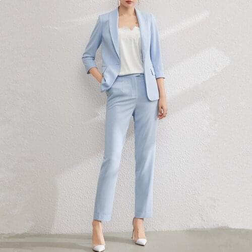 Womens Pants Suits Fashion Business Pant Suits Casual Formal Single Button Blazer Jacket and Pencil Pants Set Two Pieces Suits