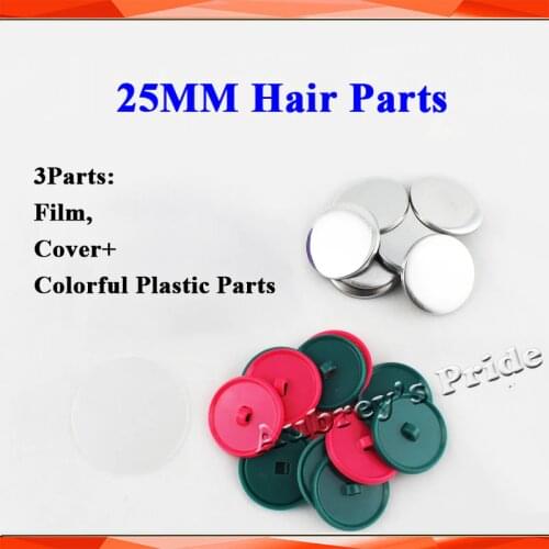 1" 25mm 100 Sets Pink Hair Accessories Button Blank Main Parts Supply Materials for NEW Professional Badge Button Maker