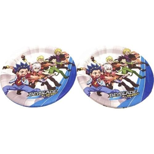 10pcs Disposable Paper Plates Beyblade Theme Party Decorations Beyblade Birthday Party Supplies Beyblade Theme Paper Plate Suppl
