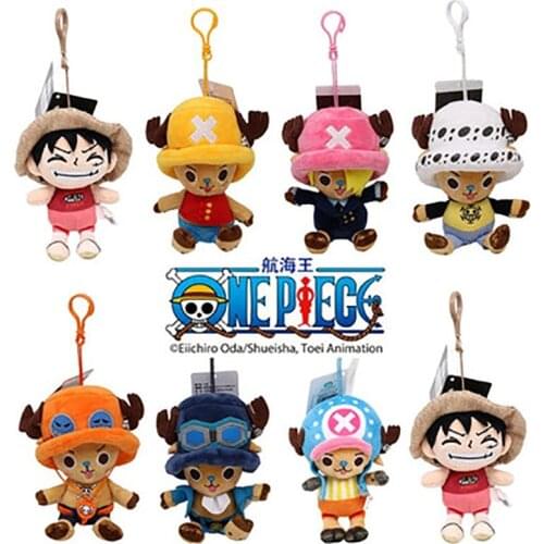 10cm One Piece Plush Keychain Toy Tony Chopper Luffy Pendant Soft Stuffed Plush Dolls Keychain Handbag Ornaments Dolls Toys