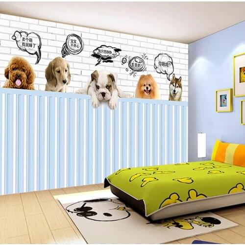 Custom 3d photo wallpaper mural bed room HD wallpaper cute pet dog 3d painting sofa TV background wall home decor murals