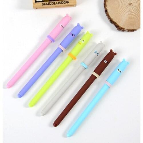 40PCS Cartoon Gel Pen Small Animal Ball Pen Cute Japanese And South Korean Style Creative Stationery Wholesale Signing Pen