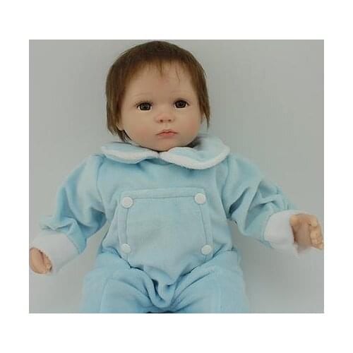 40cm/16" Newborn Handmade Lovely Reborn Baby Doll Silicone Simulation Reborn Baby Doll Educational Toy Kids Christmas Gifts