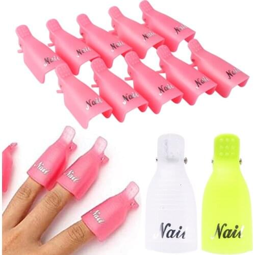 5pcs/10pcs Plastic Manicure Soaker Caps Clips Fingers Toes UV Gel Polish Remover Wrapping Tools Cleaner Nail Degreaser NFND136
