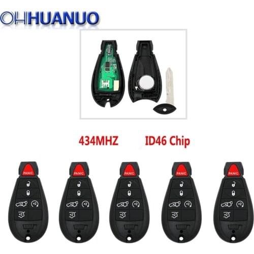 5pcs*5+1 Buttons Entry Keyless Intelligent Remote Key 434Mhz With ID46 Chip for Chrysler Dodge Car Keys