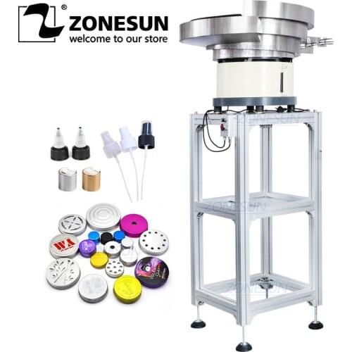 ZONESUN Automatic Vibratory Cap Feeding Machine Pump Sprayer Cap Bowl Feeder Bottle Bowl Sorter Unscrambler for Capping Machine