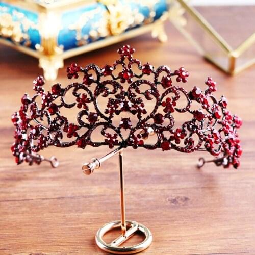 Baroque red bridal crown boutique headwear wedding tiara wedding hair jewelry wholesale