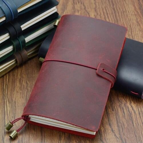 Handmade Genuine Leather Notebook Vintage Travelers Journal Cowhide Diary Looes Leaf Now BUY 1 Book Get Accessories