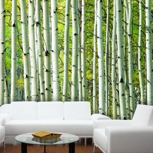 Beibehang Large modern mural wallpaper 3d Living room TV background wall paper photo wallpaper Birch wall paper home decor