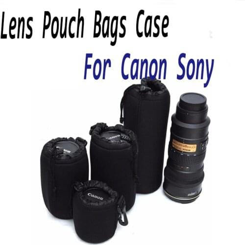 CAENBOO EF-S 18-55 Lens Bag 24-70mm Soft Protector DSLR Camera Lens Pouch Bags Case 70-200 100-300mm For Canon Nikon Sony Lens