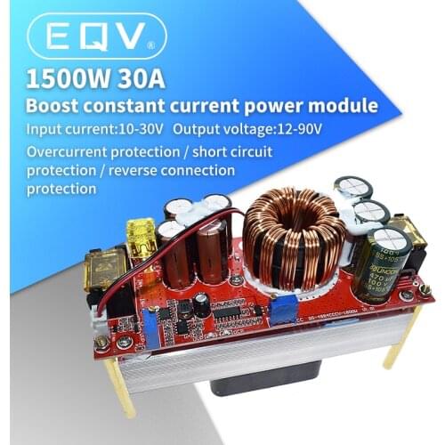 DC-DC 1500W 30A Voltage Step Up Converter Boost CC CV Power Supply Module Step Up Constant Current Module DC-DC 10-60V to 12-97V