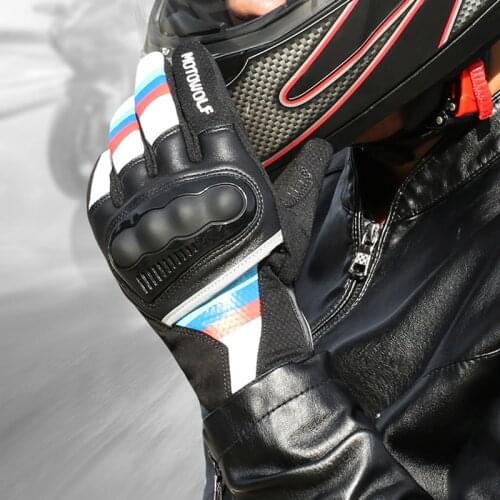 Breathable Leather Motorcycle Gloves Racing Touch screen Gloves Mens Motocross Gloves For BMW Suzuki HONDA Harley Kawasaki