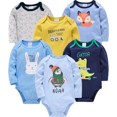 Bebe Fille Newborn Infant Baby Girls Boys Romper 3PCS 6PCS Cartoon Cover Buttons Outfits Spring Fashion Toddler Jumpsuits