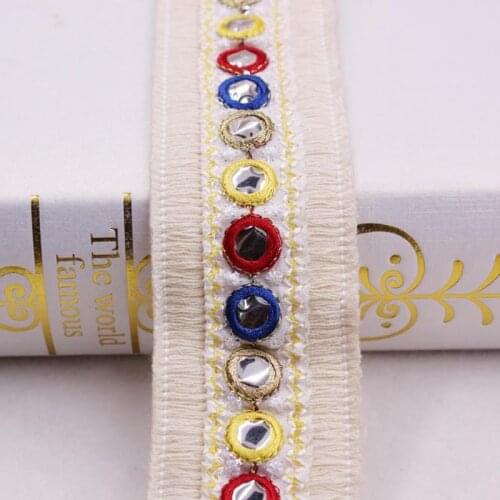 0.9M Cotton Ethnic Lace Ribbon with Tassel knitted Trim for garment clothes Decoration Fabric Trim DIY Sewing Curtain 1PC