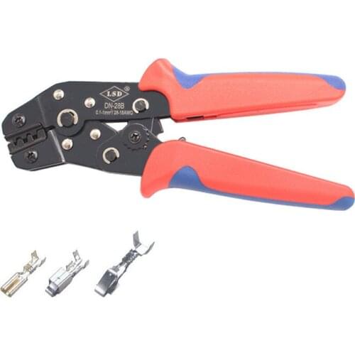 Mini crimp tool DN-28B for crimping non-insulated open plug-type connector 0.1-1mm2 28-18AWG ratchet crimping tool pliers