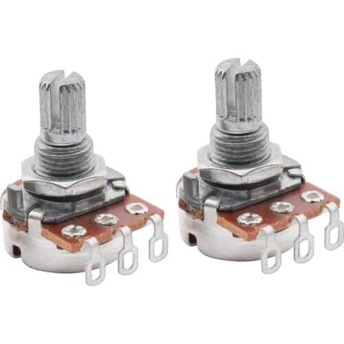 Musiclily Metric Mini 15mm Split Shaft Pots A500K Guitar Potentiometers (2 Pieces)