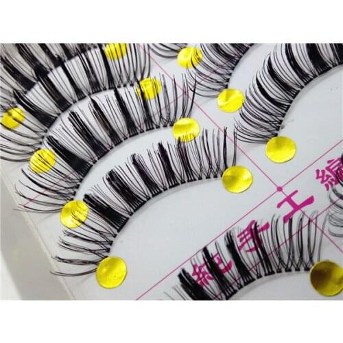 10 Pairs Makeup Handmade Natural Thick False Eyelashes Long Eye Lashes Extension Free shipping